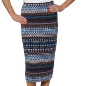 blue/black midi bodycon skirt (XS)